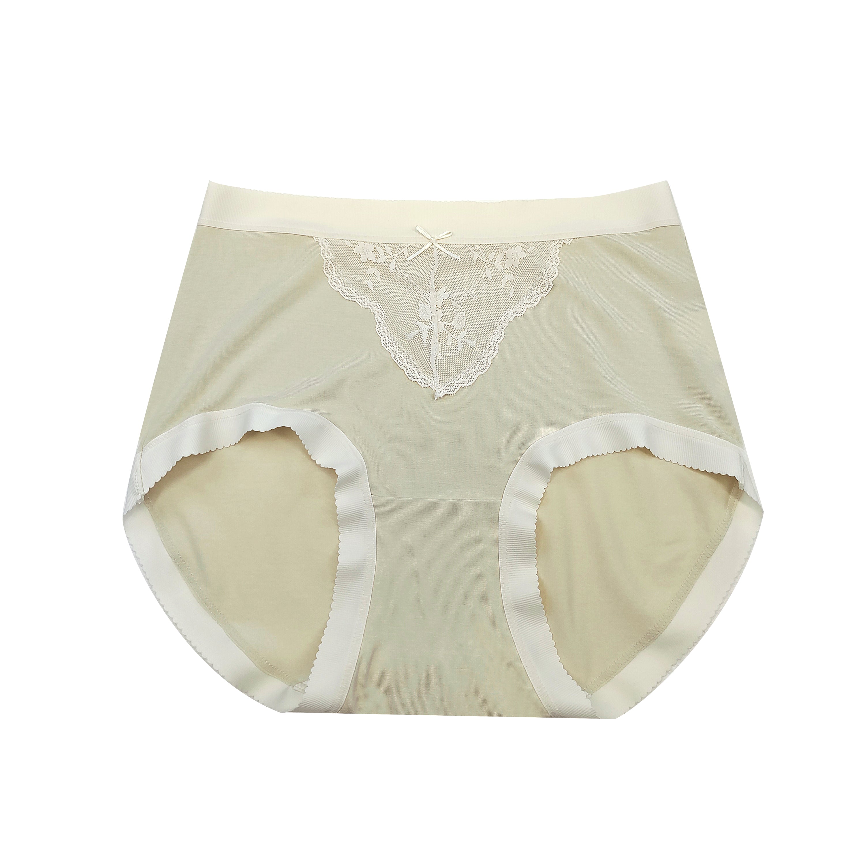 Women's Flower Embroidery Briefs with Bow Soft Cotton Underwear